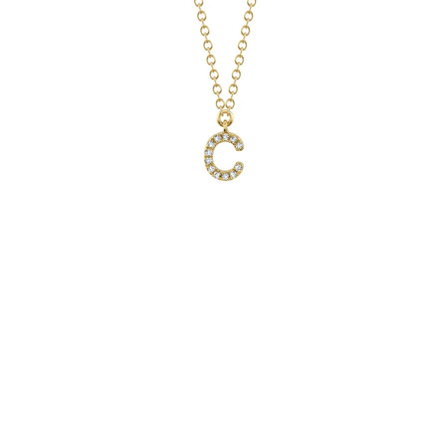 Shy Creation Small Diamond Initial Necklace