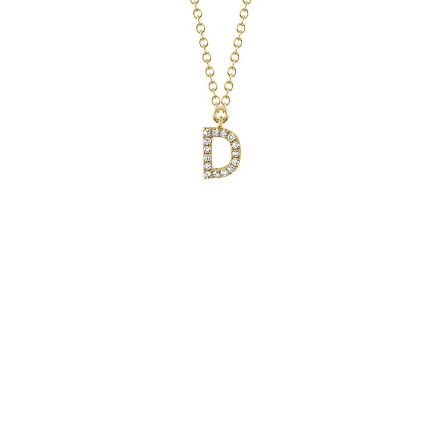 Shy Creation Small Diamond Initial Necklace