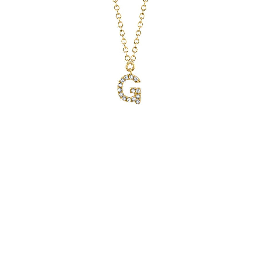 Shy Creation Small Diamond Initial Necklace