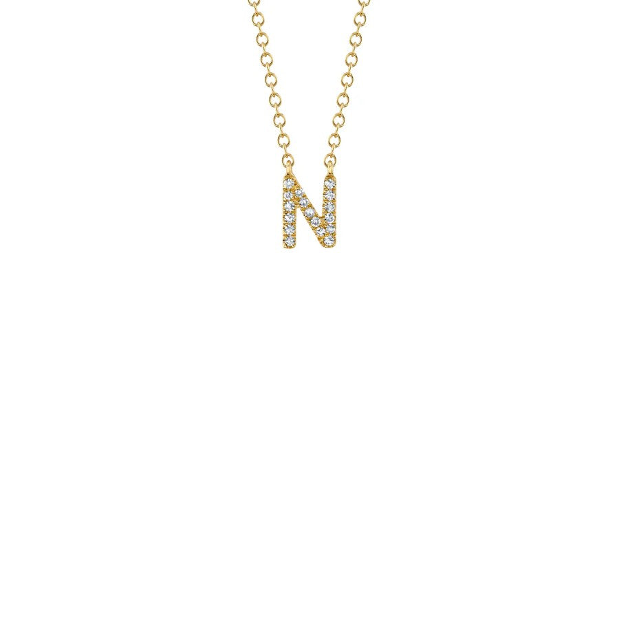 Shy Creation Small Diamond Initial Necklace