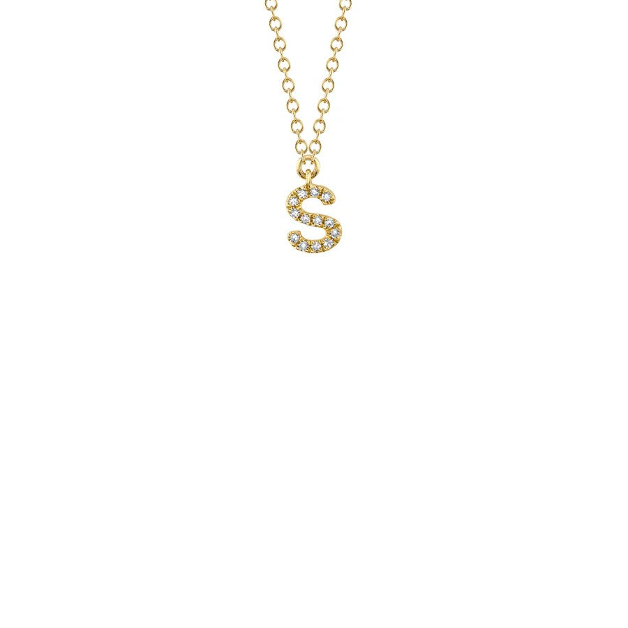 Shy Creation Small Diamond Initial Necklace