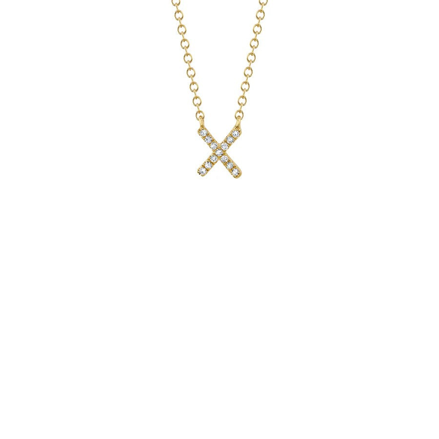 Shy Creation Small Diamond Initial Necklace