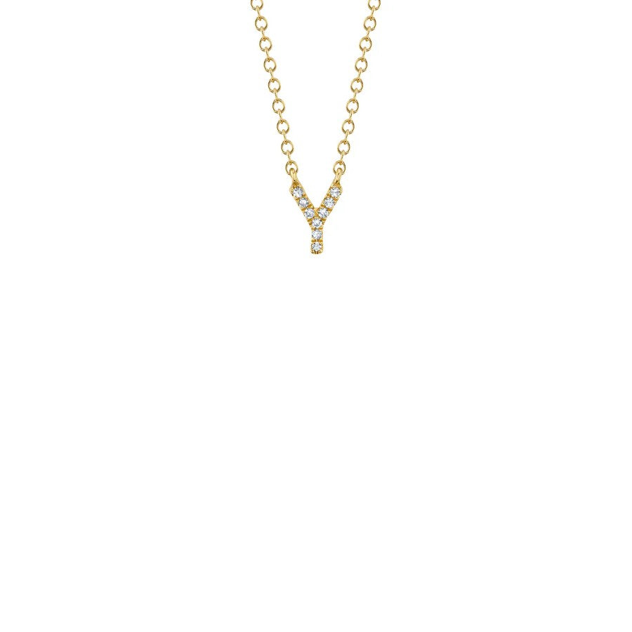 Shy Creation Small Diamond Initial Necklace