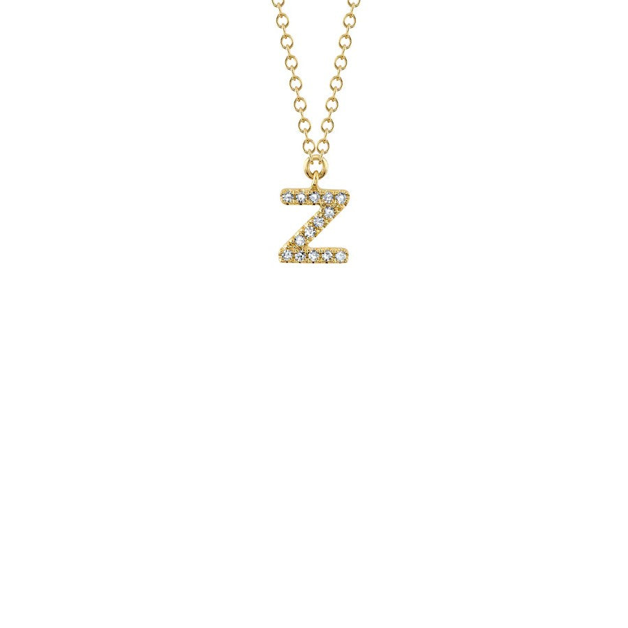 Shy Creation Small Diamond Initial Necklace