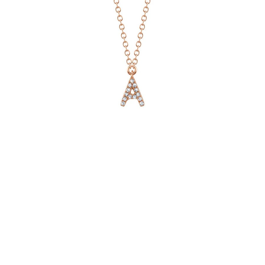 Shy Creation Small Diamond Initial Necklace