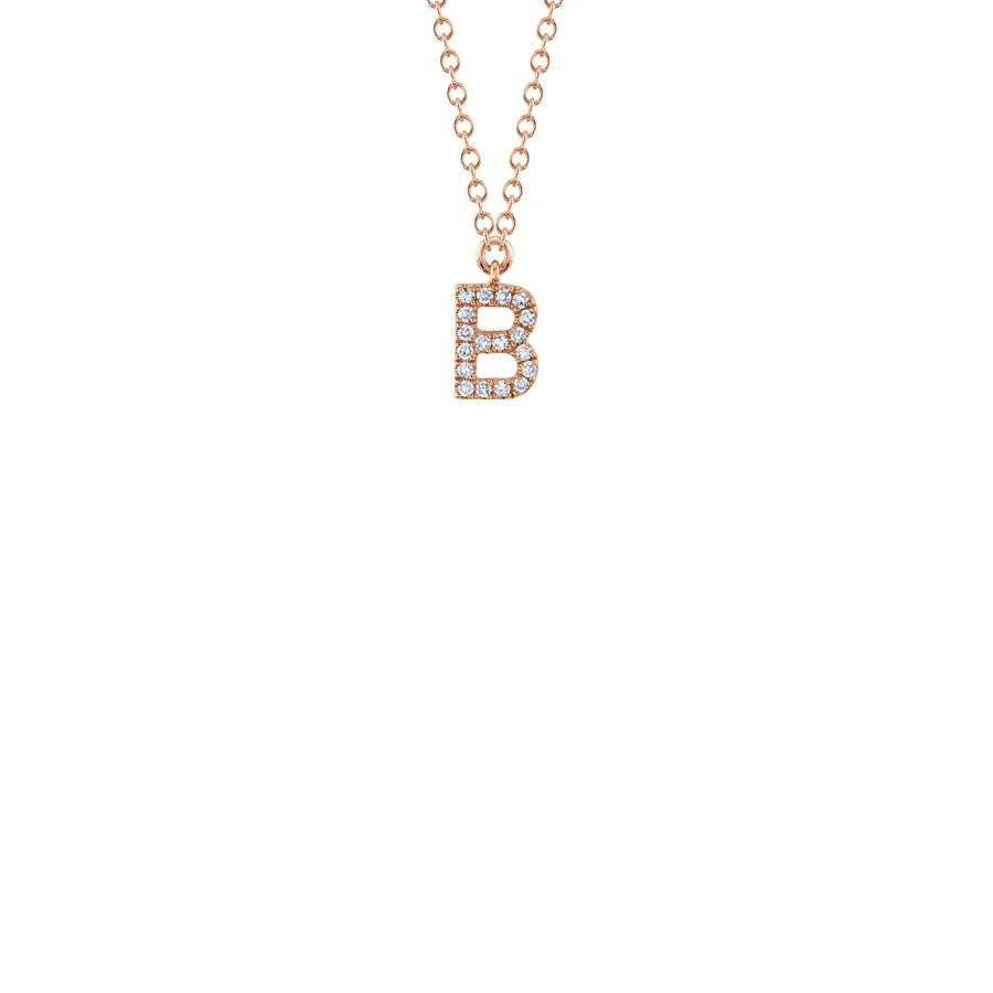 Shy Creation Small Diamond Initial Necklace