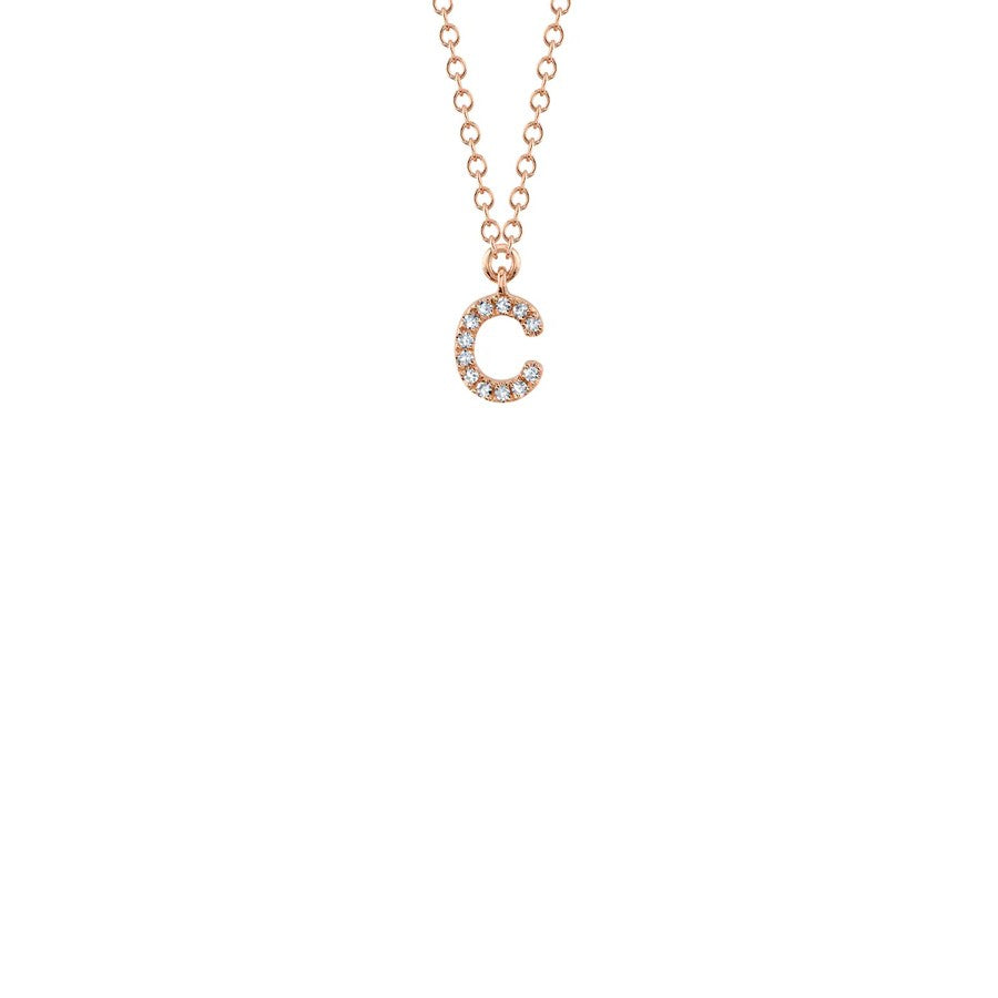 Shy Creation Small Diamond Initial Necklace