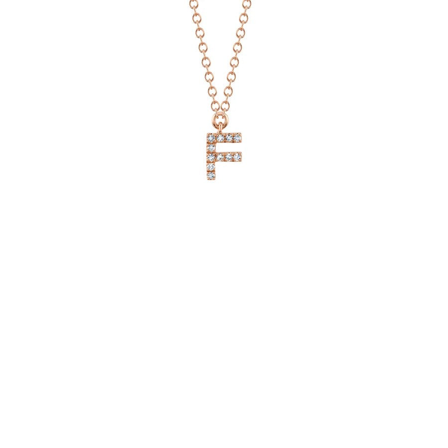 Shy Creation Small Diamond Initial Necklace