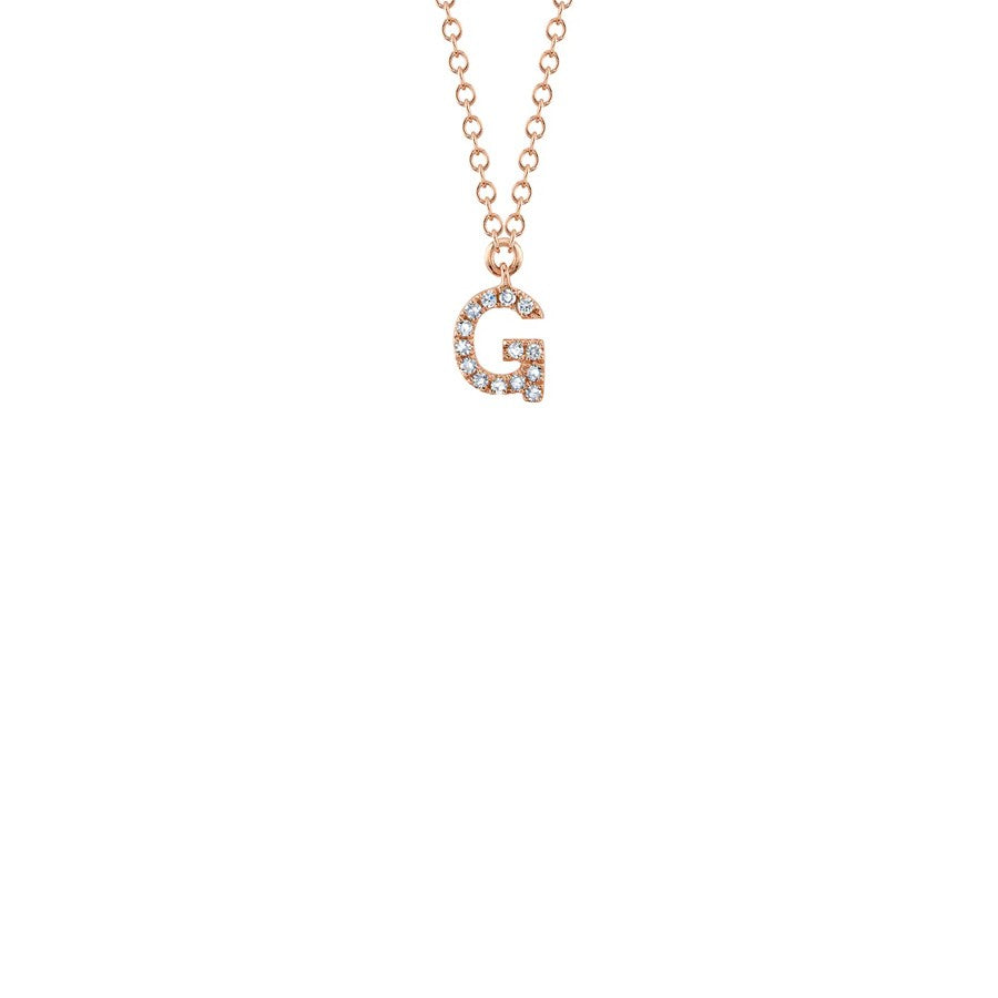 Shy Creation Small Diamond Initial Necklace