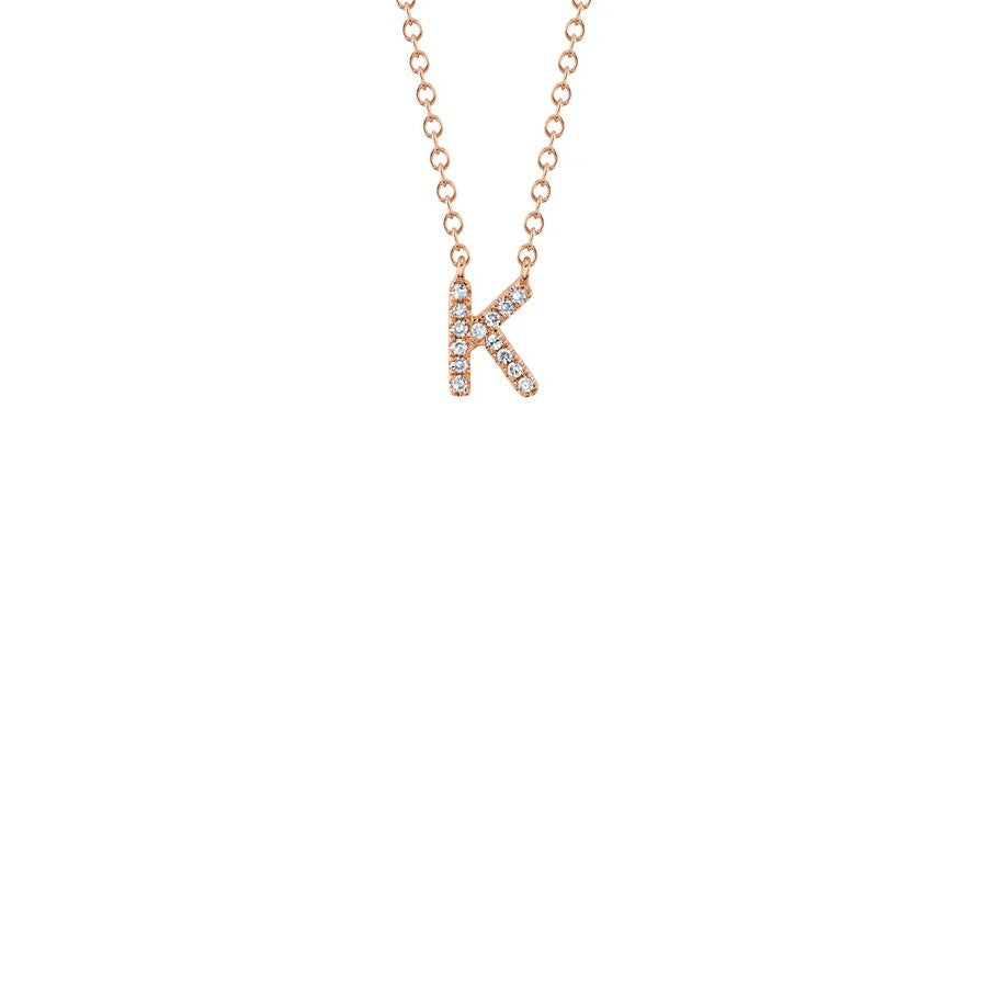 Shy Creation Small Diamond Initial Necklace