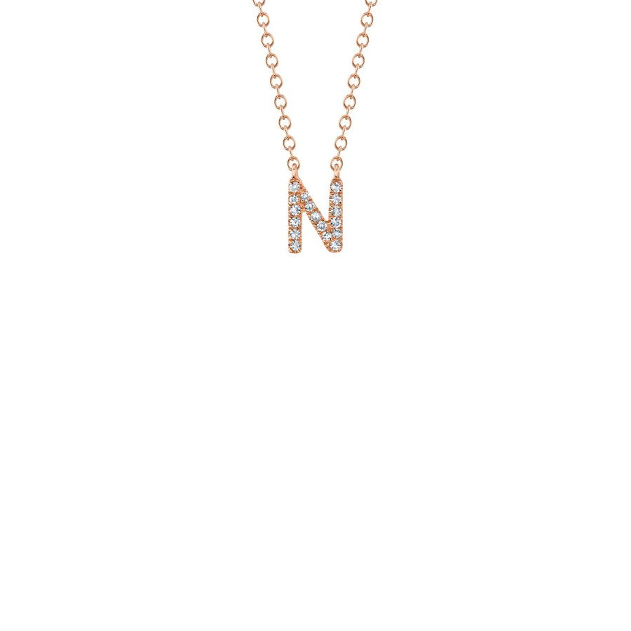 Shy Creation Small Diamond Initial Necklace