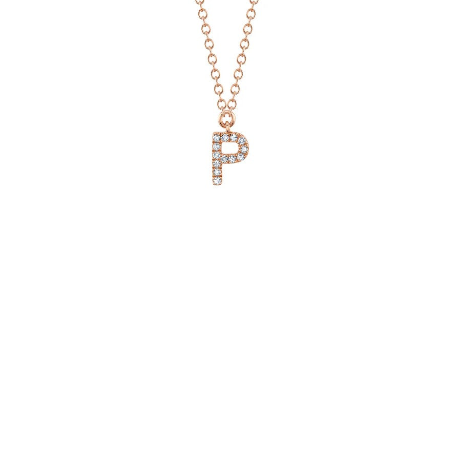 Shy Creation Small Diamond Initial Necklace