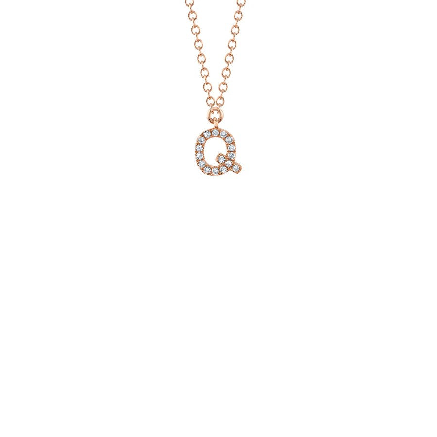 Shy Creation Small Diamond Initial Necklace