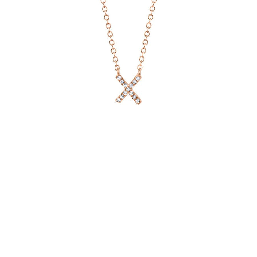 Shy Creation Small Diamond Initial Necklace