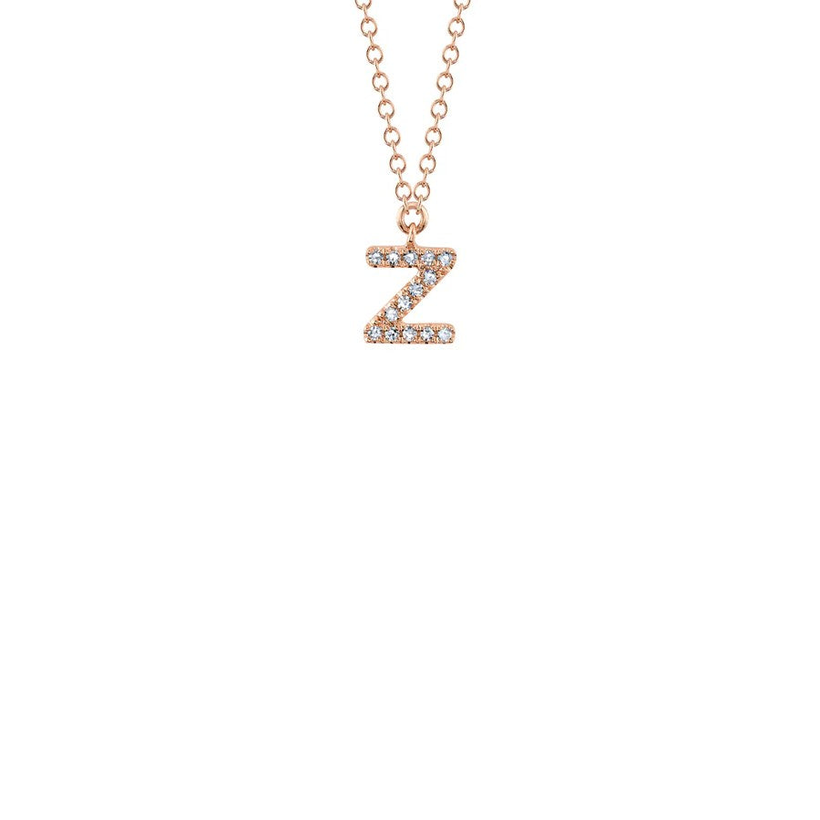 Shy Creation Small Diamond Initial Necklace