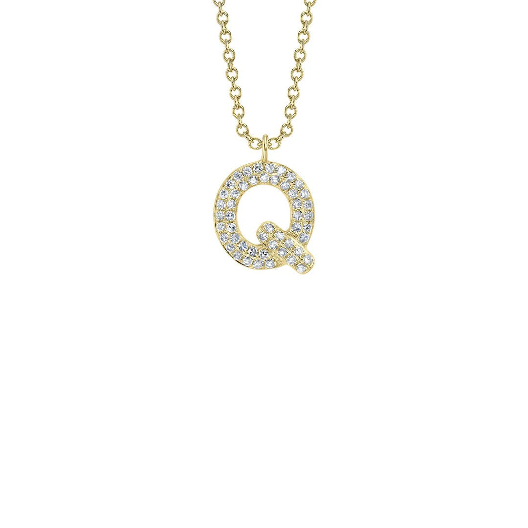 Shy Creation Diamond Initial Necklace