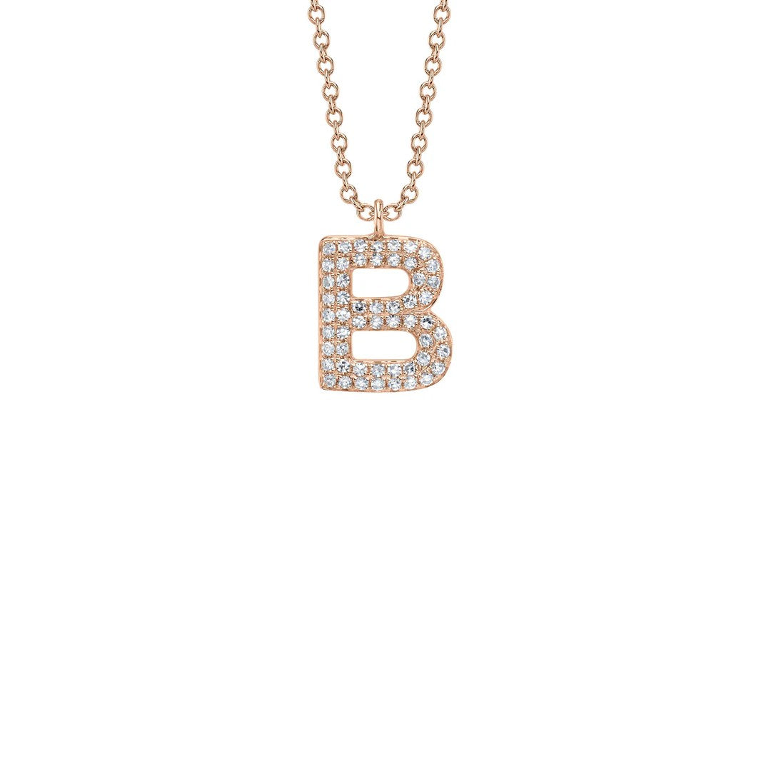 Shy Creation Diamond Initial Necklace