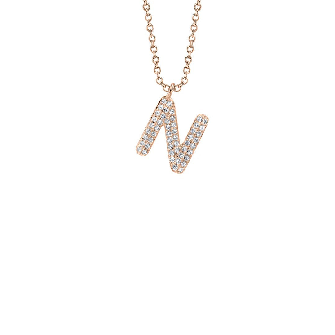 Shy Creation Diamond Initial Necklace