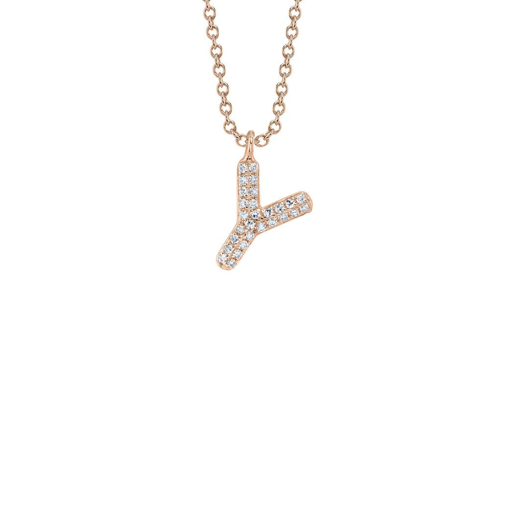 Shy Creation Diamond Initial Necklace