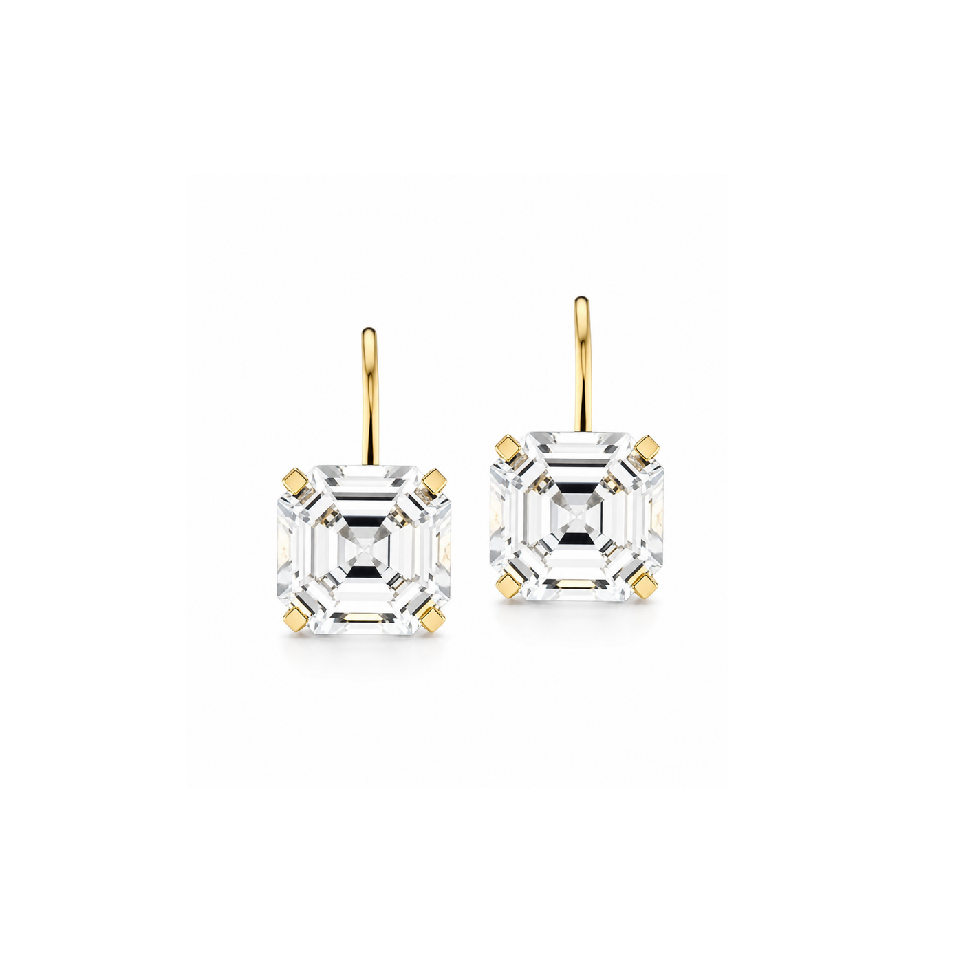 Jane Taylor Octagonal Drop Earrings in White Topaz