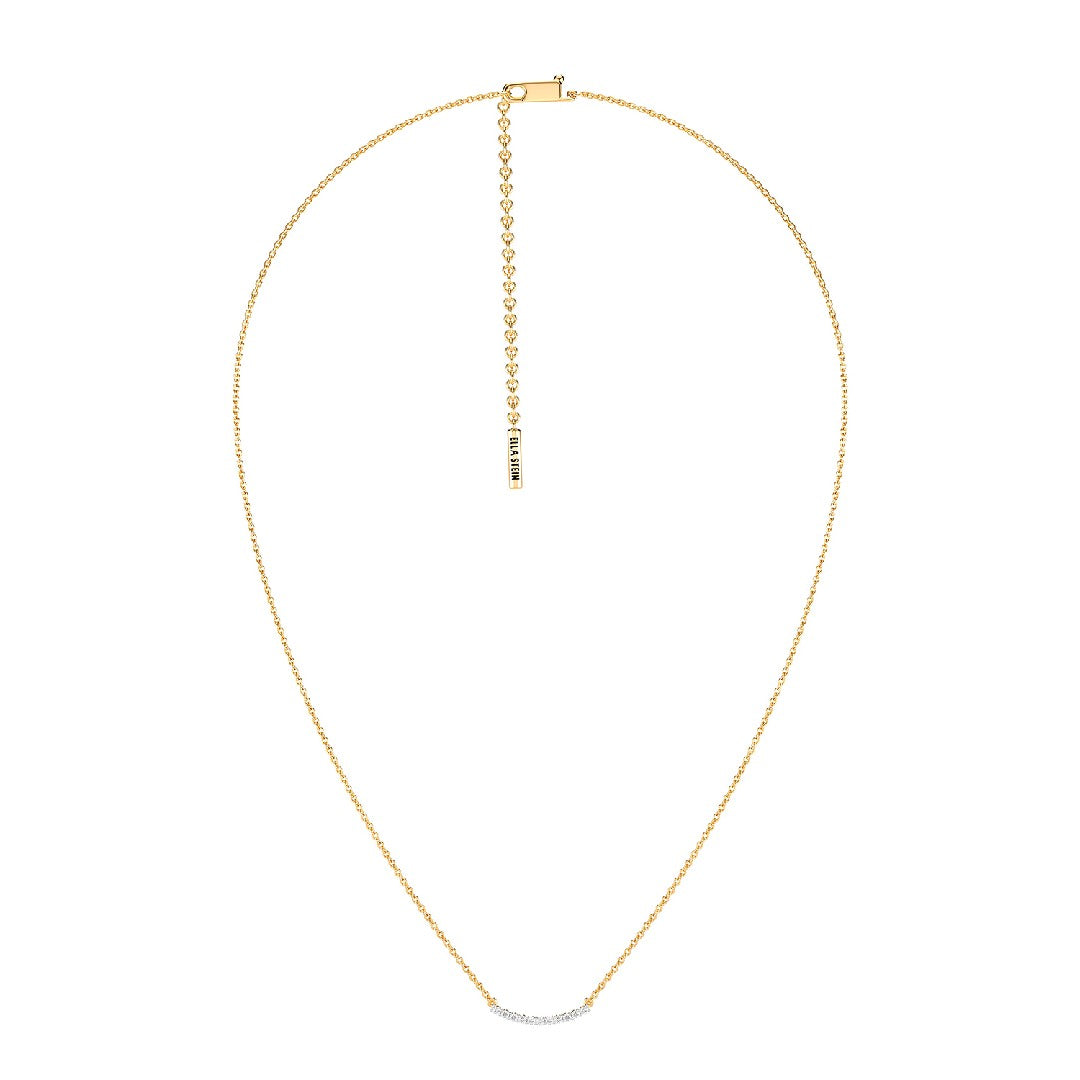 Ella Stein Lab Diamond Curved Bar Necklace