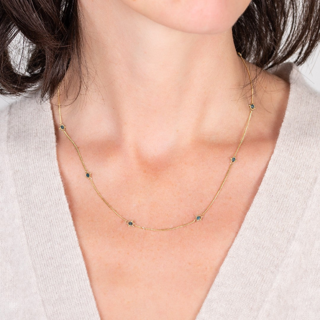 Amáli Blue Diamond Textile Necklace