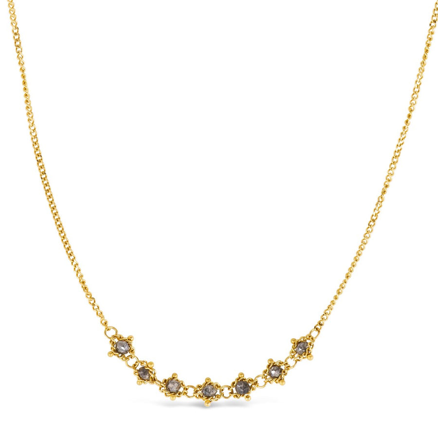 Amáli Grey Diamond Petite Textile Necklace