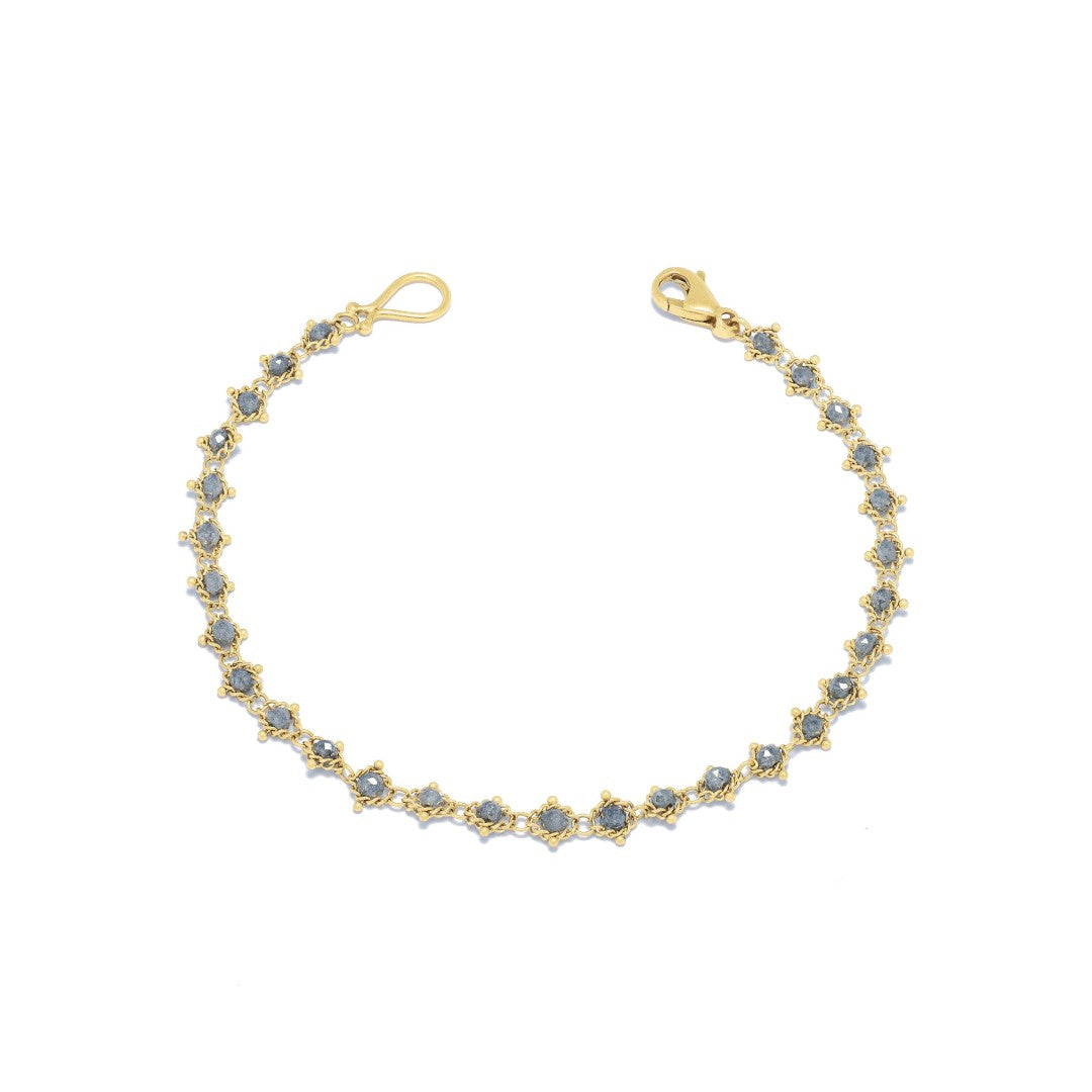 Amáli Grey Diamond Textile Bracelet