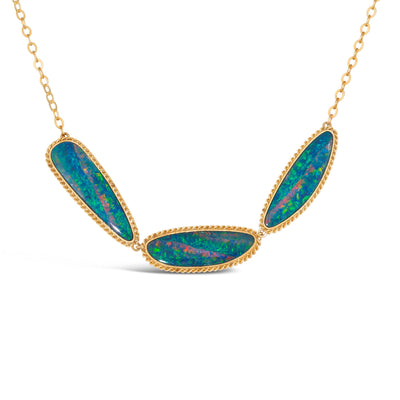 AMÁLI Opal Triple Stone Necklace