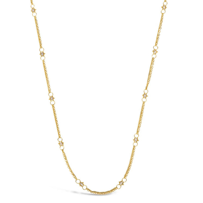 AMALI | TEXTILE STATION NECKLACE | SILVER DIAMONDS & 18K GOLD