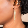 Amáli Silver Diamond Woven Long Textile Earrings