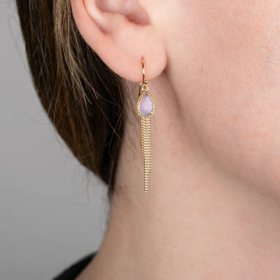 Amáli Australian Opal Gold Tassel Earrings