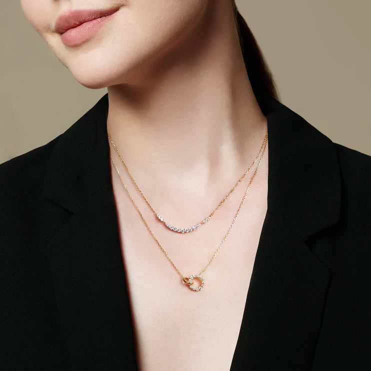 Interlinked Circles Pave Necklace