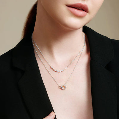 Interlinked Circles Pave Necklace