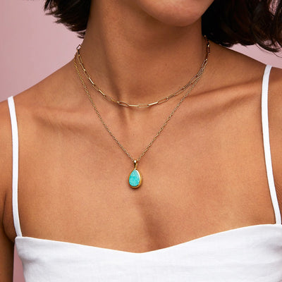 Anna Beck Medium Amazonite Drop Pendant Necklace