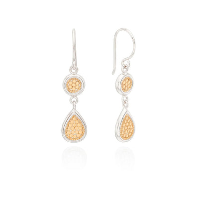 Anna Beck Classic Double Drop Two Tone Earrings