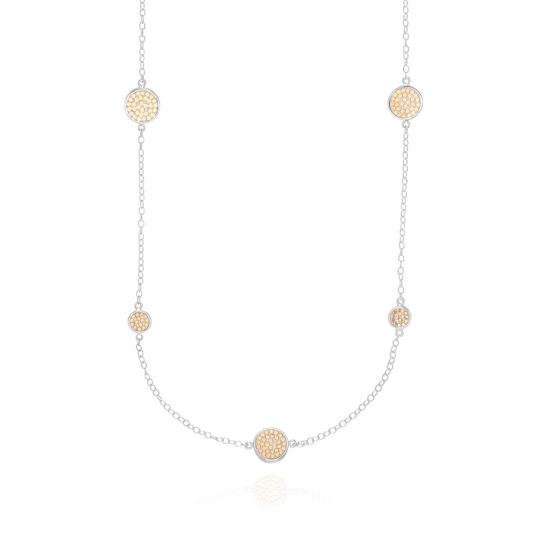 Anna Beck Classic Long Multi-Disc Station Two Tone Necklace
