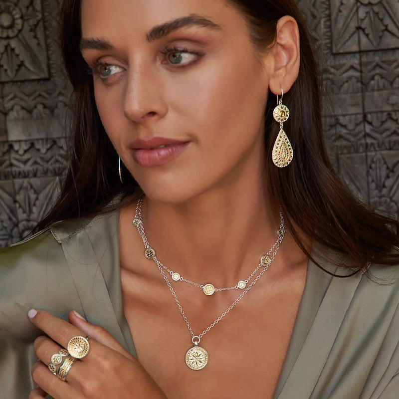 Anna Beck Classic Double Drop Flower Earrings