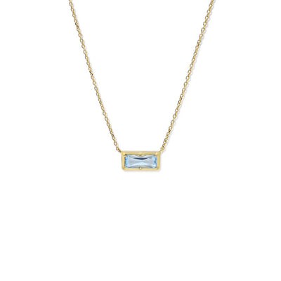 Anzie Blue Topaz Cléo Carré Baguette Necklace