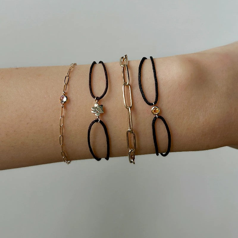Anzie Diamond Classique Paperclip Bracelet