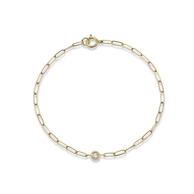Anzie Diamond Classique Paperclip Bracelet