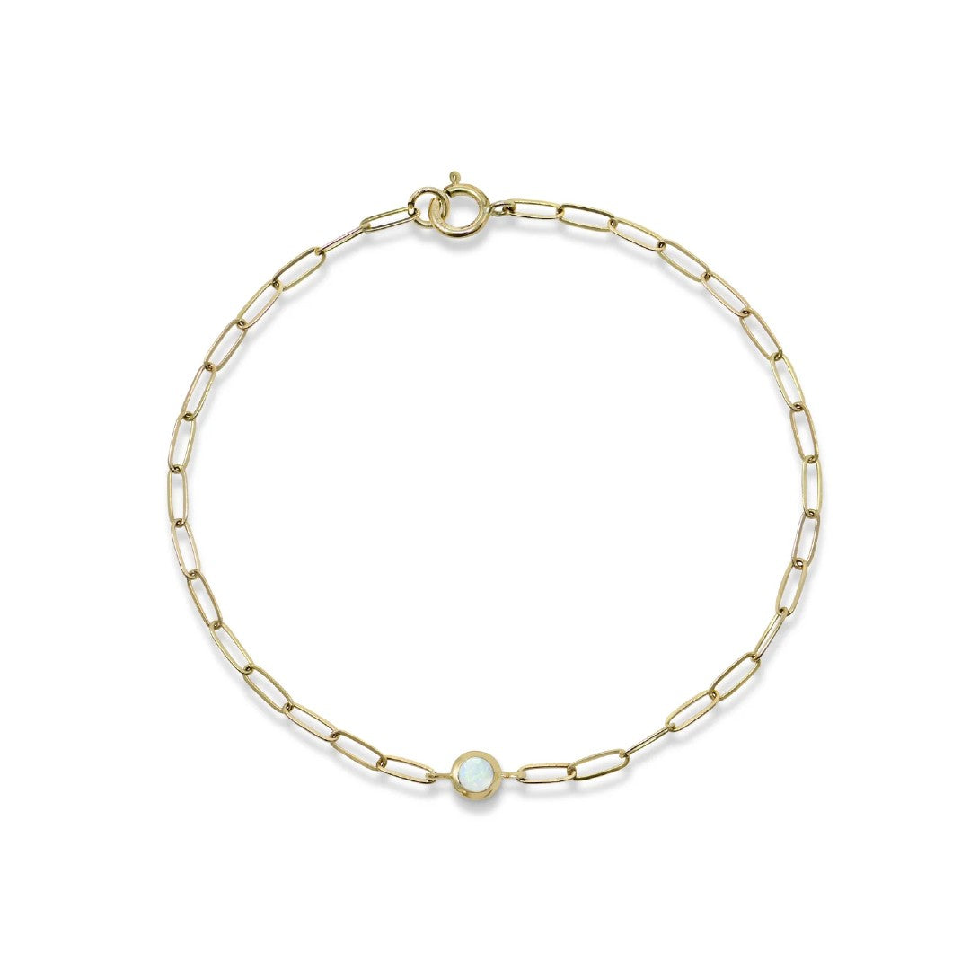 Anzie Opal Classique Paperclip Bracelet