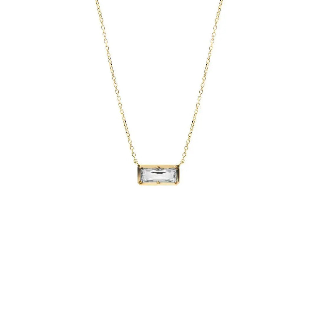 Anzie Clear Topaz Cléo Carré Baguette Necklace