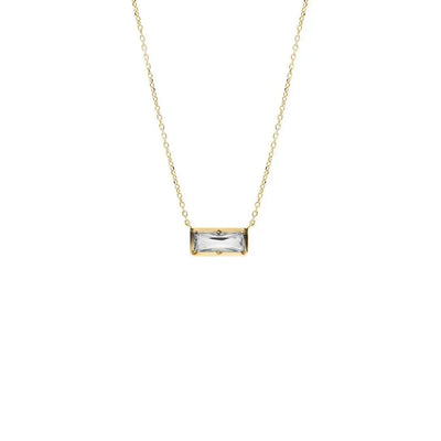Anzie Clear Topaz Cléo Carré Baguette Necklace