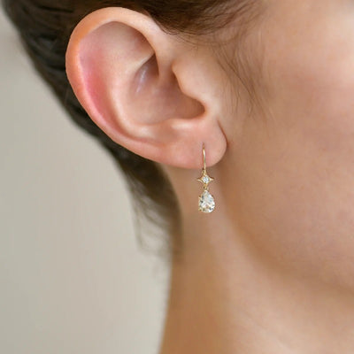Anzie Jac+Jo Emilia Gothic Star Pear Drop Earrings
