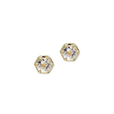 Anzie Clear Topaz Melia Claw Prong Studs