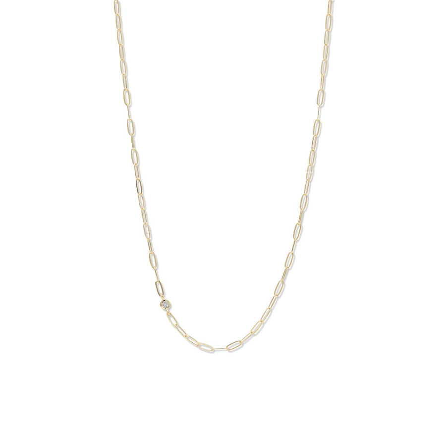 Anzie Diamond Classique Paperclip Necklace