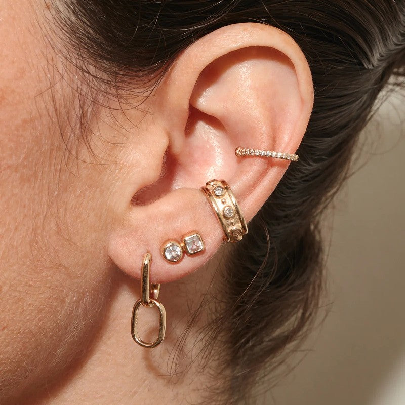 Anzie Clear Topaz Cléo Jaeda Double Stud Earrings