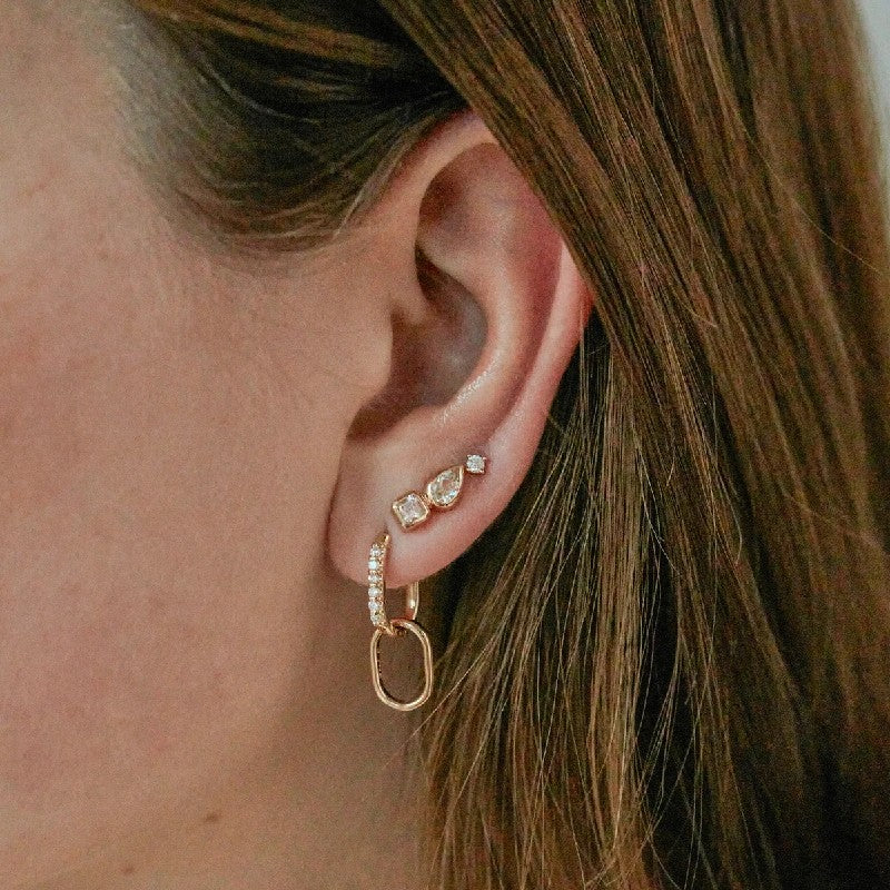 Anzie Clear Topaz Cléo Jaeda Double Stud Earrings