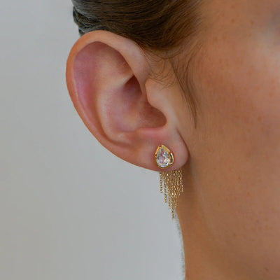 Anzie Clear Topaz Mélia Fringe Pear Studs